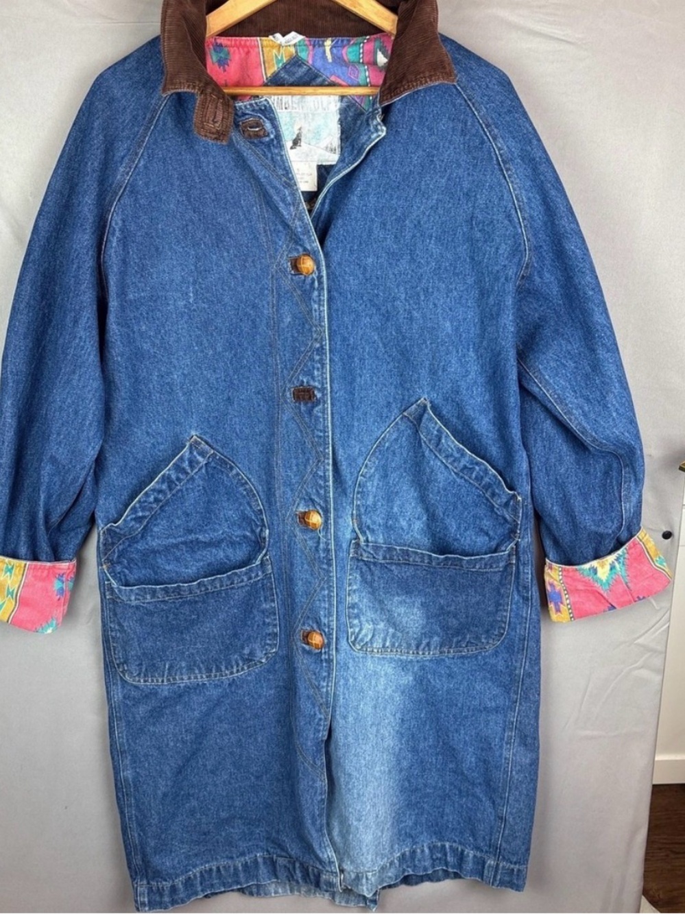 Timberwolf Blue Denim Jacket with Brown Corduroy Collar
